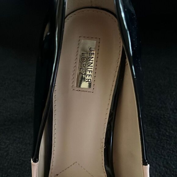 Jennifer Lopez Women's Pink Black Pointed Toe Patent Leather Heel Pumps - Picture 14 of 16